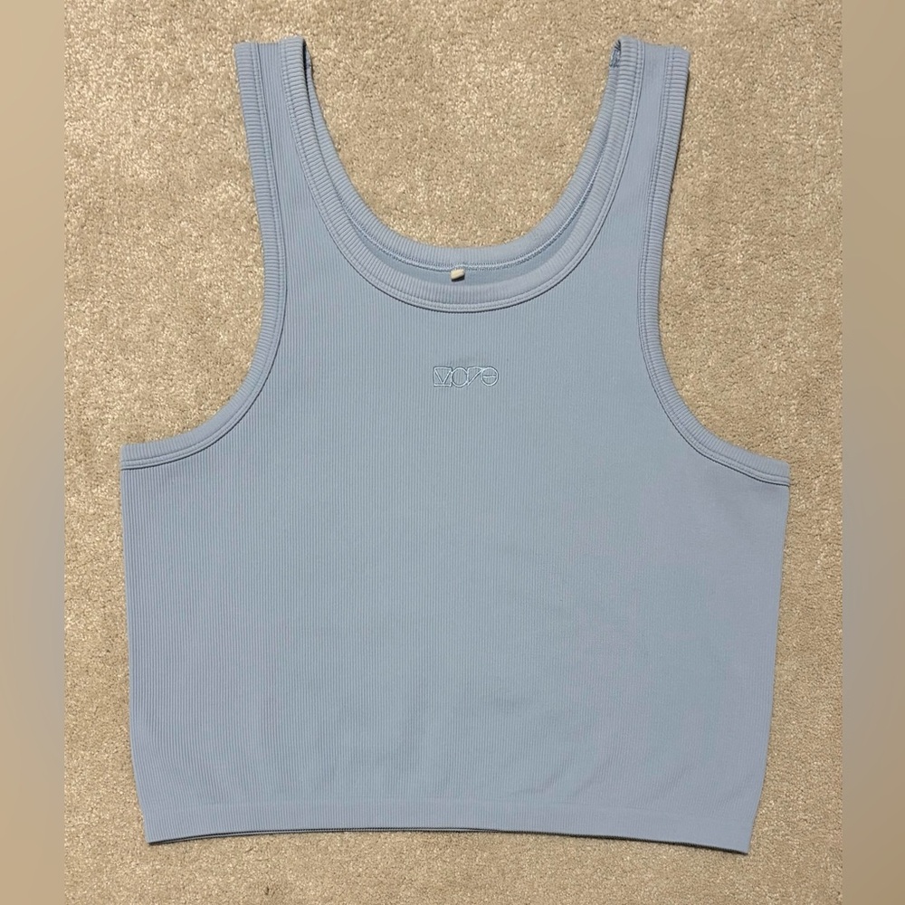 H&M Move Baby Blue Cropped Ribbed Tank Top Size XL